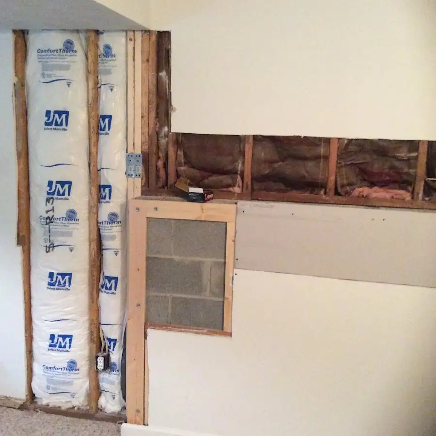 Wall insulation replacement during Basement Flood Cleanup in Springfield